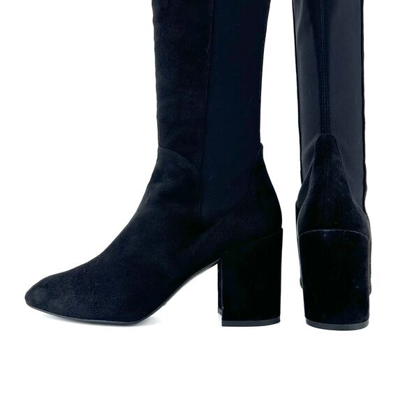 Stuart Weitzman City 5050 Black Thigh High/OTK Boot Size 10M Suede Block Heel - Picture 10 of 14